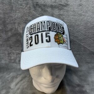 Reebok Hat Chicago Blackhawks 2015 Championships Stanley‎ Cup NHL Center Ice